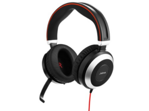 Headset Jabra Evolve 80 MS Stereo 3,5mm Jackstik Sort