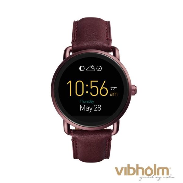 FOSSIL - Q Wander Smartwatch Dame bordeaux læderrem FTW2113