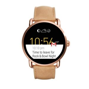 FOSSIL - Q Wander Smartwatch lysebrun læderrem FTW2102