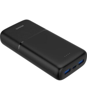 Deltaco 20000mAh USB-C PD PowerBank (20W), Sort, CE