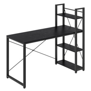 Skrivebord med reol - computerbord - sort 137,2 x 60 x 118,7 - Borde - Daily-Living