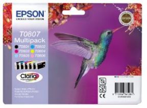 Epson T0807 CMYK LC LM Sampak 6 stk Original