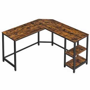 Hjørneskrivebord - L-formet skrivebord - rustik brun 138 x 138 - Borde - Daily-Living