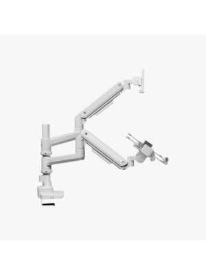 Alterzone Arm Luxe Heavy-duty Enkelt Monitor Arm med Laptop Bakke, Hvid