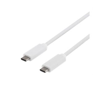 Deltaco - USB-C 3.1 (Gen.1) kabel (3A/60W) (USB-C / USB-C) (Han-Han) (Hvid) - 2,0 m