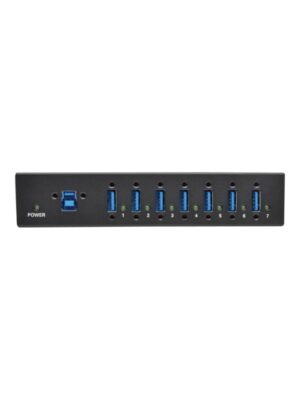 Eaton series 7-Port USB 3.0 Hub SuperSpeed with Dedicated 2A USB Charging iPad Tablet Metal USB hub - 7 ports - Sort
