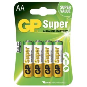 GP Super Alkaline AA batteri, 15A/LR6, 4-pak engangsbatterier