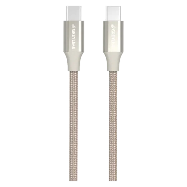 GreyLime Braided USB-C - USB-C 60W kabel, beige, 2 m