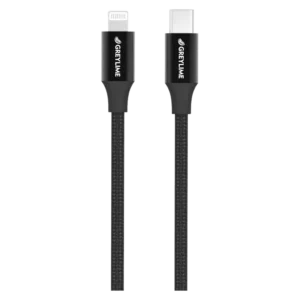 GreyLime Braided USB-C - lightning kabel, sort, 1 m