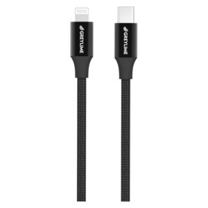 GreyLime Braided USB-C til MFi Lightning Kabel Sort 1 m