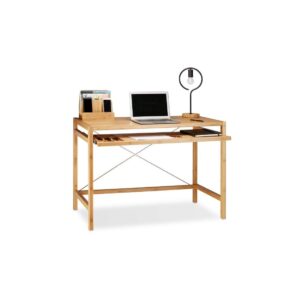 Computerbord i træ med tastaturskuffe