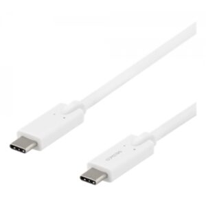 Deltaco Usb-c Usb-c Cable, 5gbit s, 5a, 2m, White Ledning