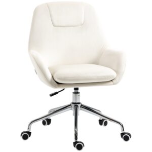 Ergonomisk kontorstol Retro Design Velvet Cremet hvid