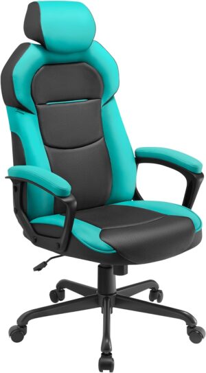 Ergonomisk kontorstol / gamingstol i læder Gr⌀n / Sort 150 kg