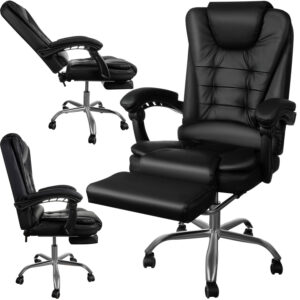 Ergonomisk kontorstol med benst⌀tte - Sort