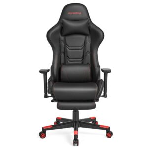 Ergonomisk kontorstol med fodst⌀tte, sort/r⌀d