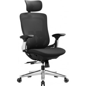 Ergonomisk kontorstol med justerbar nakkest⌀tte, lændest⌀tte, sæde og armlæn