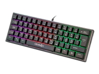 Gear4U - Tastatur - bagbelyst - USB - Nordisk - sort