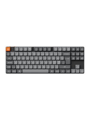 Keychron K1 MAX QMK/VIA Wireless RGB Hot Swap Low Profile Red - Gray - Tastatur - Uden Numpad - Nordisk - Grå