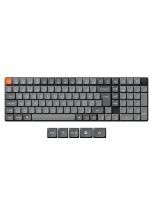 Keychron K17 MAX Wireless Tri-Mode Hot Swap QMK/VIA Gateron Low Profile Brown - Gaming Tastatur - Nordisk - Sort