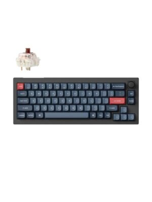 Keychron V2 MAX Wireless QMK/VIA Hot Swap Jupiter Brown - Carbon Black - Tastatur - Uden Numpad - Nordisk - Sort