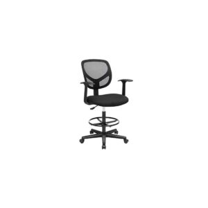 Kontorstol Ergonomisk arbejdsskammel med armlæn Sædeh⌀jde 55-75 cm H⌀j arbejdsstol med justerbar fodring Belastningskapacitet 12