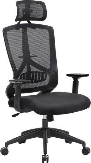 Kontorstol Ergonomisk mesh med justerbart armlæn, nakkest⌀tte