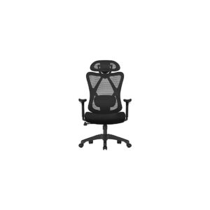 Kontorstol, ergonomisk skrivebordsstol, computerstol, meshstol, justerbar lændest⌀tte og nakkest⌀tte, 150 kg, h⌀jdejusterbar, so