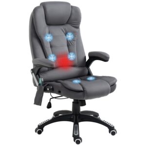 Kontorstol med massage og varme M⌀rkegrå