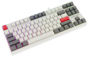 Krux Atax PRO Gateron Yellow Mekanisk Tastatur - RGB - Grå/Rød/Hvid
