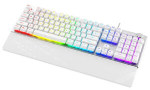 Krux RGB Membran Gaming Tastatur - USB - Frost Sølv/Hvid