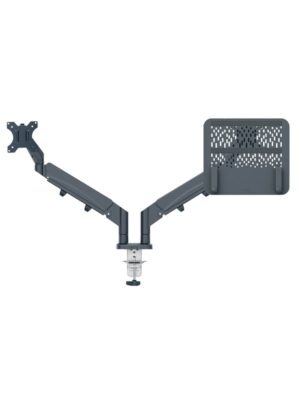 Leitz Ergo pladsbesparende dual monitor arm & laptop arm, Grå