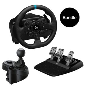 Logitech - G923 Racing Wheel and Pedals&Logitech - Driving Force Shifter for PS5, PS4 and PC - USB - Bundle