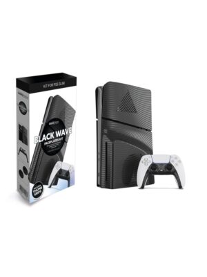 MAXX TECH Slim Faceplates + Controller Faceplates - Black Wave - Miscellaneous Cover - Sony PlayStation 5