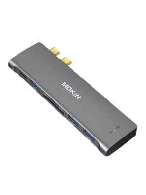 MOKiN 6-in-2 USB-C HUB for MacBook 3xUSB-A 1xUSB-C 1xSD/MicroSD (silver) USB hub - 6 ports