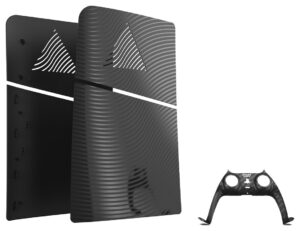Maxx Tech PS5 Slim Frontplader + Controller Frontplade - Black Wave