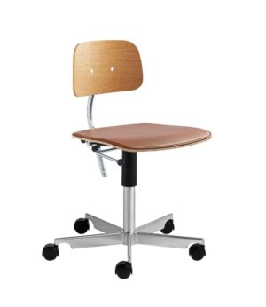 Montana Kevi 2533 Sædepolstret Kontorstol SH: 48-61 cm - Eg/Krom/Brady Ultra læder