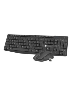 Natec Squid - keyboard and mouse set - 2in1 - US - black - Tastatur & Mus sæt - Amerikansk engelsk - Sort