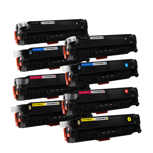 Pakke sæt Canon 718 2x4 farver BK-C-M-Y kompatible 23.800 sider