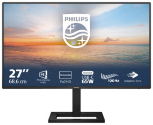 Philips 27E1N1300AE PC Skærm - 27", 1920x1080@100Hz, IPS, 1ms, HDMI, USB-C - Sort