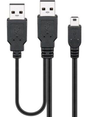 Pro USB 2.0 Hi-Speed Dual-Power cable black