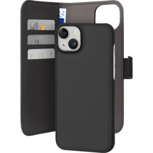 Puro Iphone 15 Plus Eco-leather Detachable Wallet Case, Black Mobilcover