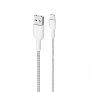 Puro Usb-a Lightning Fabric Cable Kevlar 1.2m, White Kabel
