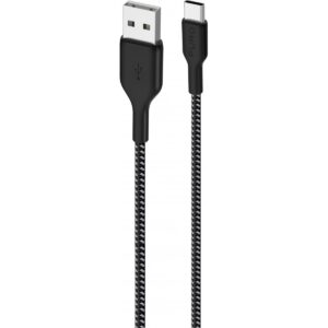 Puro Usb-a Usb-c Fabric Cable W kevlar 1.2m, Black Kabel