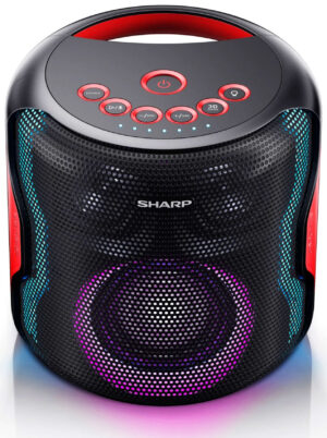 Sharp PS-921 Party Højtaler med Lys - Vandresistent, 14 Timers Batteri, 130W - Sort
