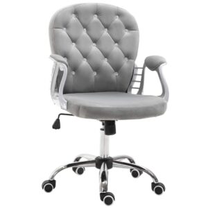 Skrivebordsstol Ergonomisk Kontorstol Med Polstret Ryglæn, Grå, 59,5X60,5X95-105 Cm