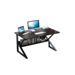 Sort Computer Skrivebord med Hylde 100x60cm Kontor