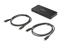 StarTech.com 2 Port USB C KVM Switch, 4K 60Hz HDMI, Compact Dual Port UHD USB Type C Desktop Mini KVM Switch with USB C Cables, Bus Powered, MacBook iPad Pro ThinkPad IdeaPad EliteBook - 4K HDMI KVM Switch - KVM / audio-switch - 2 x KVM / audio - desktop