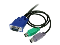 StarTech.com 3-in-1 Ultra Thin PS/2 KVM Cable - Keyboard / video / mouse (KVM) cable - PS/2, HD-15 (VGA) (M) to HD-15 (VGA) (M) - 6 ft - SVECON6 - Kabel til tastatur / video / mus (KVM) - PS/2, HD-15 (VGA) (han) til HD-15 (VGA) (han) - 1.8 m - formet - for P/N: CABCONS1716I, RACKCONS1908, RACKCONS1916, SV1631DUSBGB, SV831DUSBA, SV831DUSBGB