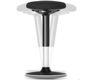 Svingbar arbejdsstol 60-85 cm med buet base kontorstol - Sort
